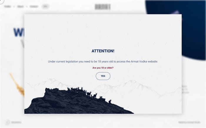 Armat Vodka - Armat Vodka website preview