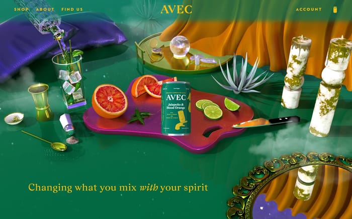 Avec drinks website preview