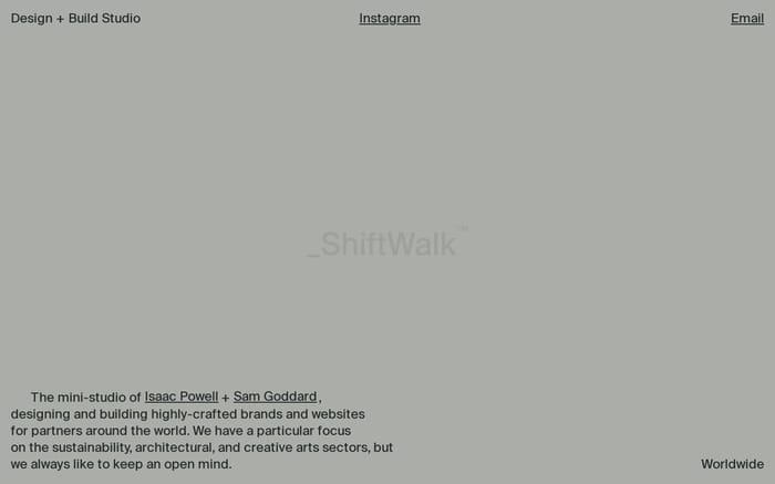 ShiftWalk website preview