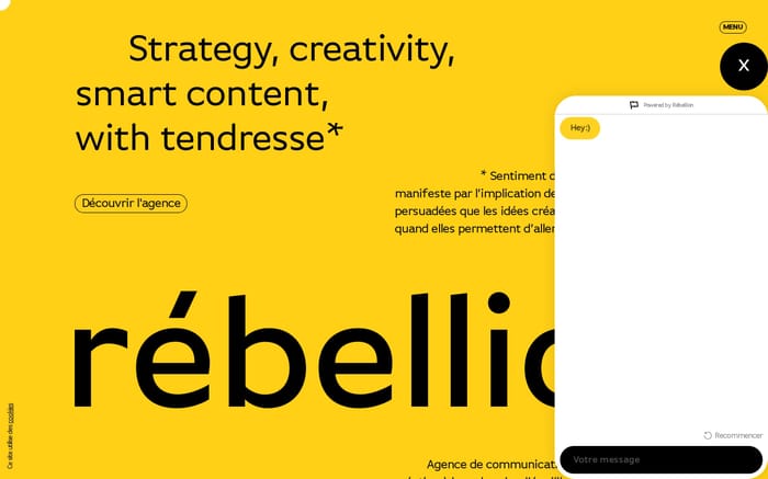 Rébellion agency website preview