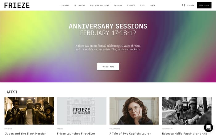 Frieze website preview