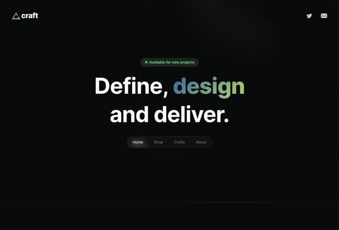 Craft — Professional Showcase Template - Craft is a modern and professional design perfect for showcasing your portfolio and selling digital products.