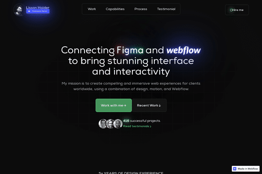 Webflow Freelancer/Agency - This website is designed for showcasing work and getting leads.
