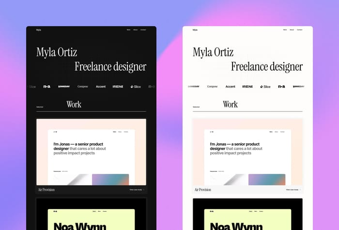Offset — Portfolio Template - Offset is a beautifully-crafted premium portfolio template. Built with designers, freelancers, and creatives in mind. Set up in a scalable way so it’s easy for you to customize. Launch a new portfolio fast. It’s accessible, fast, SEO-optimised — and looks great on any device.