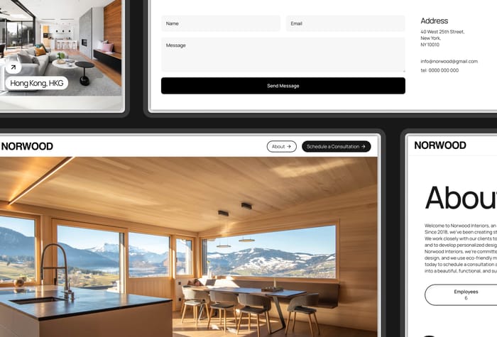 Norwood — Interior Design Website Template - Norwood is a sleek and modern free professional interior design website template, perfect for anyone looking to showcase their design expertise. With its clean and stylish layout, Norwood is designed to help businesses, agencies, interior designers, and architects create a stunning website that highlights their portfolio and services. This template is easy to use and customizable, making it a great choice for anyone in the design industry looking to establish an online presence.