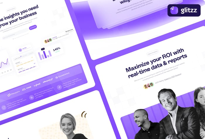 Glitzz — SaaS Template - Glitzz is a clean and professional Framer template with smooth interactions that will help you stand out from the rest. Designed for SaaS businesses, Startups, and Designers. Customize it to match your brand and publish to the web ultra fast!