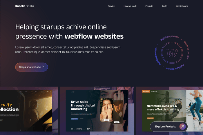 Kabello Design Agency - Cloneable Template - Hi! I'm Mads 👋

Happy to share this portfolio site for webdesigners. Simple responsive one-page with a clean design and smooth interactions.

Follow me for more cloneable projects! 📣 