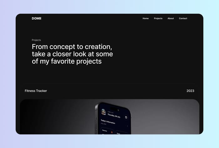 Domii ⏤ Portfolio Template - The Domii Portfolio Template is a sleek and modern design that showcases your work in a professional and elegant way. The dark color scheme provides a bold and sophisticated look, while the clean layout and typography make your portfolio easy to navigate and understand. The template is fully customizable and includes, text styles, scroll effects, CMS for projects, and responsive breakpoints. Whether you're a freelancer, designer, photographer or creative professional, the Domii Portfolio Template is a versatile and effective tool for showcasing your work to potential clients and employers.