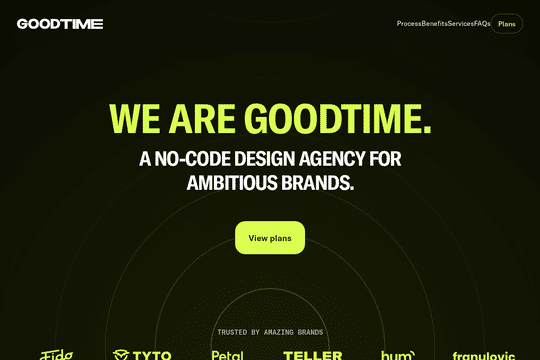 Good Time Agency - An unlimited no-code design agency with a subscription service for ambitious D2C brands that want to embrace fun without commitments.