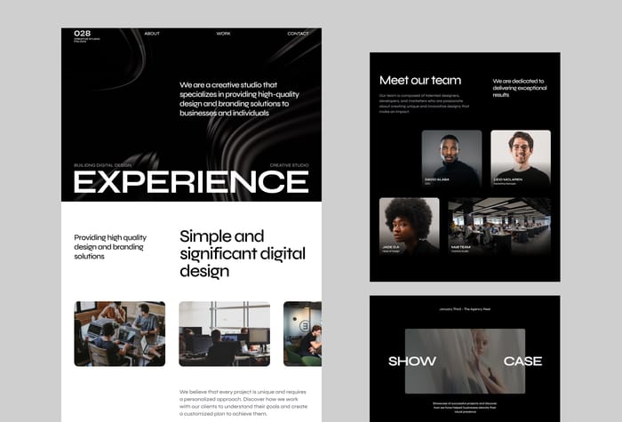 Agenlio - Agenlio is the unique portfolio template on Framer, designed to help you showcase your work in a professional and visually stunning way. This template is perfect for agencies, designers, and artists who want to highlight their skills and achievements.