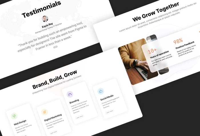 BetterDesign — Minimal Agency Template - BetterDesign is a minimalist and clean framer template suitable for digital agencies.