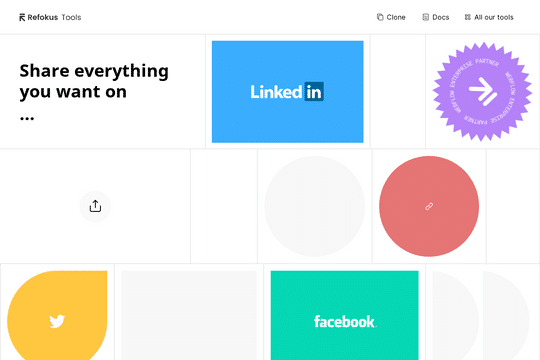 Social Share (by Refokus) - How to add social share buttons in Webflow?

Use Refokus Social Share to add social share buttons for Twitter, Linkedin, and Facebook in Webflow.

Documentation: https://www.webflow-tools.refokus.io/tools/social-share-button