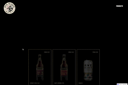 Rye River Brewing Co. Online Store - This is a concept project of what a Rye River Brewing Co. online store could look like.

I played around a bit with interactions and matched the hover background colour on the homepage, and the main background colour on the product page to each beer.

*note: the filter is decorative only and not functional for this particular project.