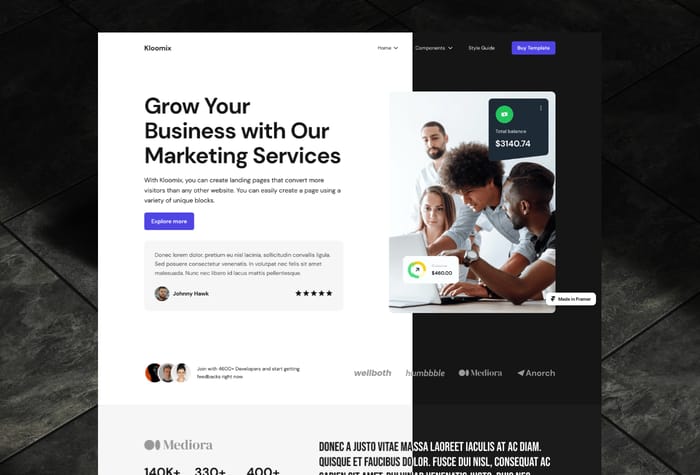 Kloomix — Multi Layout Template - Kloomix will assist you in creating a stunning, responsive landing page that not only appears professional but also helps you achieve your business objectives. Let's work together to take your website to the next degree of success!