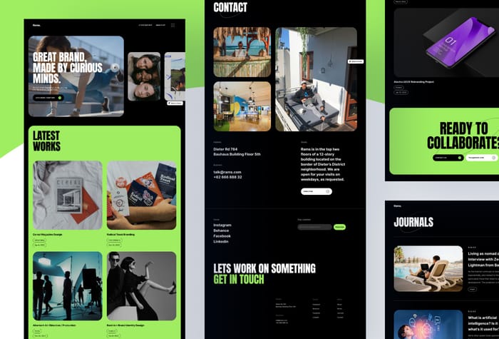 Rams — Modern Premium Framer Template - Rams is a modern brutalist style Framer template designed specifically for Agency Owners, Creatives, Designers, Freelancers and Design Studios to help you extend your brand. The template is made for Framer and is 100% customisable &amp; fully responsive to look beautiful on all devices.