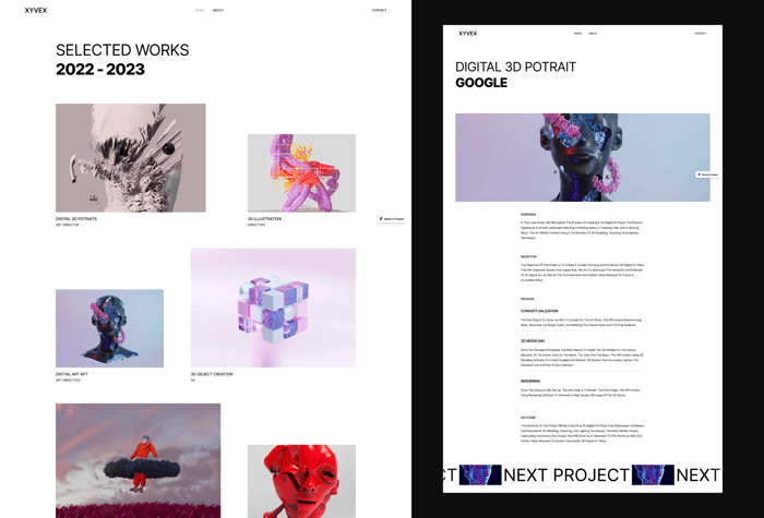 Xyvex — Portfolio Template - Professional Portfolio Template for Displaying Work with Minimalist Design