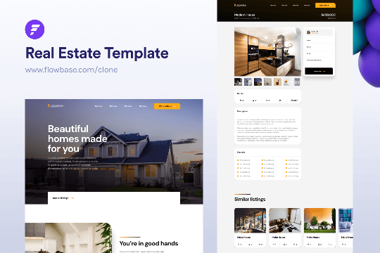 Webflow Real Estate - Template - Hey! 👋

Here's a free real-estate template that you can use for your own or client projects.

Filter section will required your preferred technology. We recommend visiting jetboost.io for the easiest filter implementation. 

Clone it to your dashboard today :D

⁃⁃⁃⁃⁃⁃⁃⁃⁃⁃⁃⁃⁃⁃⁃⁃⁃⁃⁃⁃⁃⁃⁃⁃⁃⁃⁃⁃⁃⁃⁃⁃⁃⁃⁃⁃⁃⁃⁃⁃⁃⁃⁃⁃⁃⁃⁃⁃⁃⁃⁃⁃⁃⁃

🥰 Support Us:

𝙄𝙛 𝙮𝙤𝙪 𝙚𝙣𝙟𝙤𝙮 𝙤𝙪𝙧 𝙘𝙤𝙣𝙩𝙚𝙣𝙩, 𝙥𝙡𝙚𝙖𝙨𝙚 𝙘𝙤𝙣𝙨𝙞𝙙𝙚𝙧 𝙨𝙪𝙥𝙥𝙤𝙧𝙩𝙞𝙣𝙜 𝙪𝙨 𝙤𝙣 𝙤𝙪𝙧 𝙨𝙤𝙘𝙞𝙖𝙡 𝙘𝙝𝙖𝙣𝙣𝙚𝙡𝙨. 𝙔𝙤𝙪𝙧 𝙨𝙪𝙥𝙥𝙤𝙧𝙩 𝙝𝙚𝙡𝙥𝙨 𝙪𝙨 𝙜𝙧𝙤𝙬 𝙩𝙝𝙧𝙤𝙪𝙜𝙝 𝙧𝙚𝙖𝙘𝙝𝙞𝙣𝙜 𝙛𝙪𝙧𝙩𝙝𝙚𝙧!

⦿ Website @ www.flowbase.co
⦿ Webflow @ www.webflow.com/flowbase
⦿ Twitter @ www.twitter.com/t_bekkers

⁃⁃⁃⁃⁃⁃⁃⁃⁃⁃⁃⁃⁃⁃⁃⁃⁃⁃⁃⁃⁃⁃⁃⁃⁃⁃⁃⁃⁃⁃⁃⁃⁃⁃⁃⁃⁃⁃⁃⁃⁃⁃⁃⁃⁃⁃⁃⁃⁃⁃⁃⁃⁃⁃

✒️ Licence Notes:

⦿ Images available under CC0 (Unsplash, Pexels, Freepix or Similar)
⦿ Iconography available under CC0 (UpLabs, Flaticon, Noun Project)