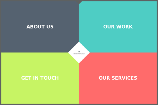 The Minimalists - The Minimalists is a one-page portfolio website, which utilizes interactions to make pages appear.