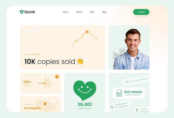 iBook — Premium Template for Authors And Writers - Are you looking to create a great website for your upcoming book, or for you as a book author? Search no more. Presenting Book, our latest premium Framer Template for Book Writers.