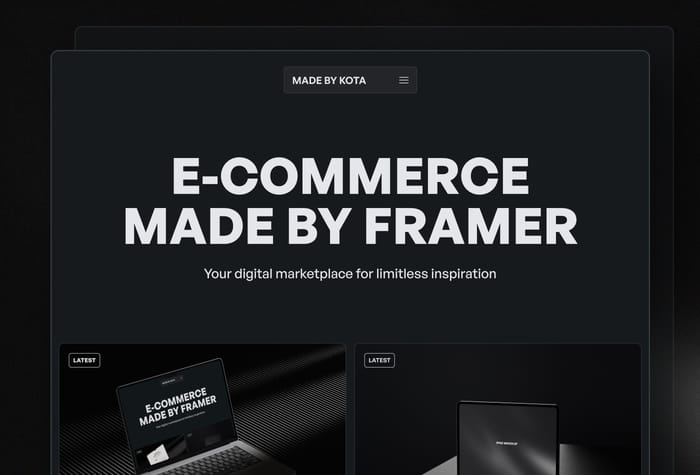 Naru — E-commerce Website - A sleek E-commerce template crafted for Framer. Simplify your selling experience with Naru. This minimalistic design enables you to effortlessly sell your digital products with just a few clicks.