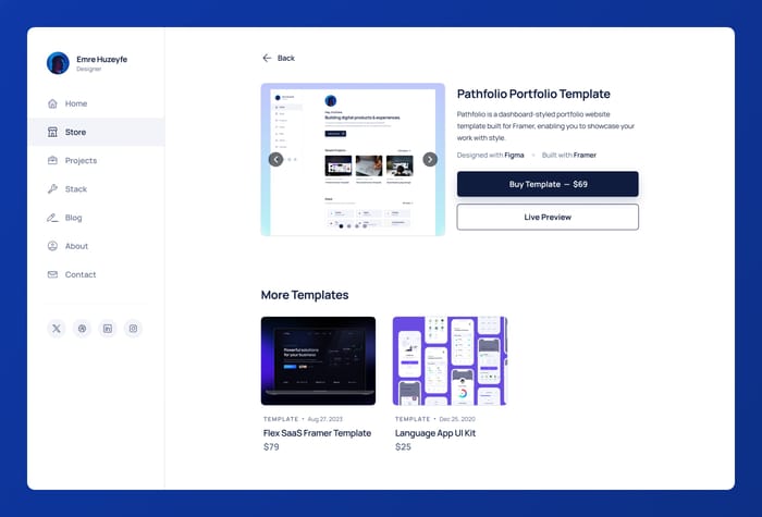 Pathfolio — Portfolio Template - Pathfolio is a dashboard-style portfolio website template that allows you to showcase your work in style. This template is perfect for all professions and can be customized.