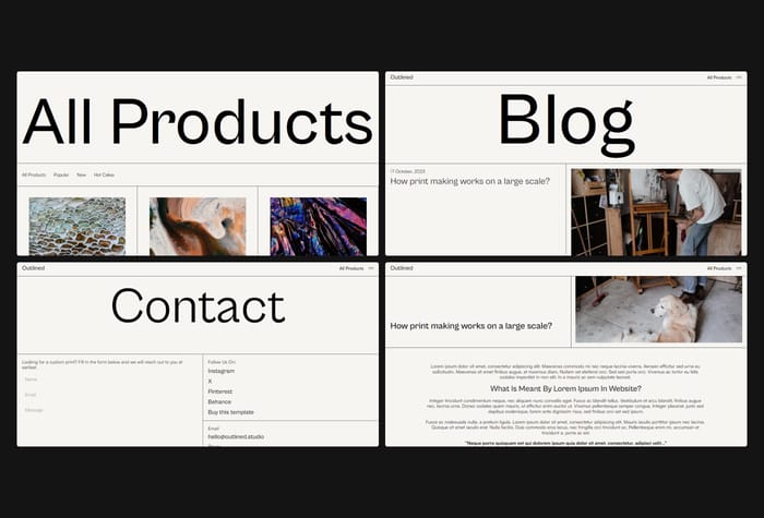Outlined — E-Commerce and Blog - The Outlined e-commerce template is a stunning and versatile web design solution that combines a clean, grid-based layout with modern aesthetics to showcase your products in the most attractive way possible. 