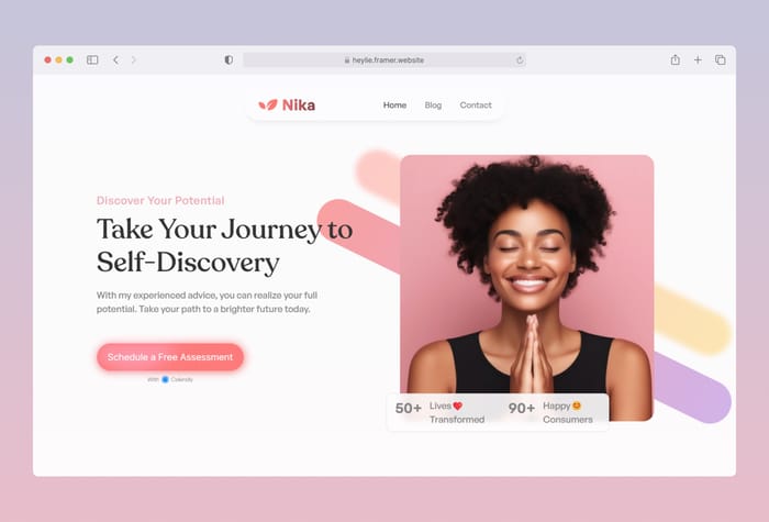 Nika — Coaching Service Website - This elegant template, created with both women and men in mind, combines functionality with a touch of beauty, making it the perfect tool to showcase your coaching services.
