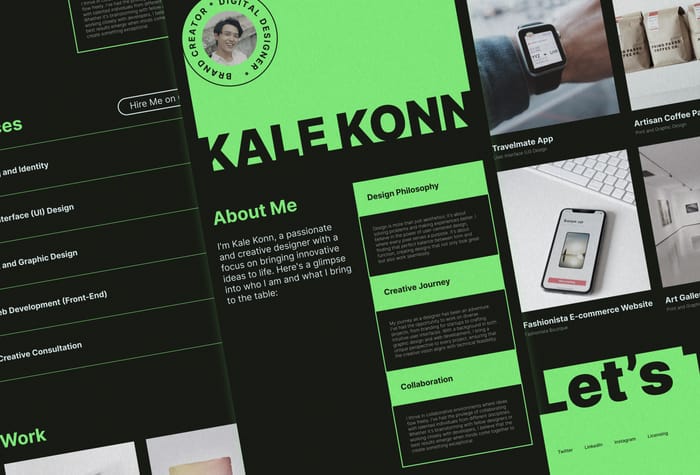 Kong — Portfolio Template - Say hello to Kong, your trusty portfolio template ready to elevate your creative journey. With its friendly, responsive design, Kong makes showcasing your work a breeze on any device. Whether you're sharing your designs on the web, mobile, or crafting a delightful UI/UX experience, Kong is your supportive companion. Let's explore endless possibilities together with Kong!