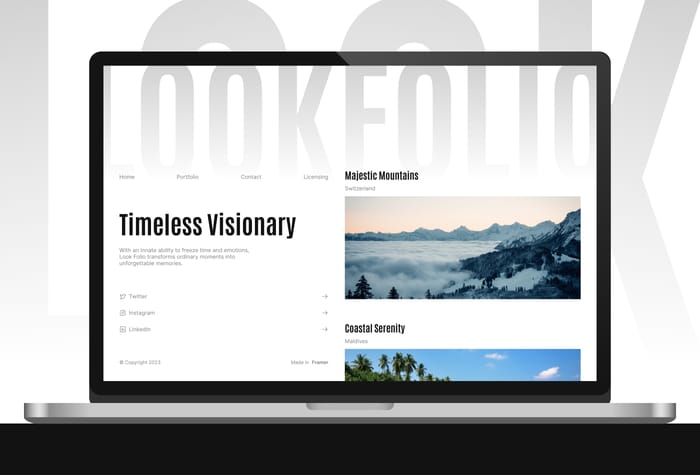 LookFolio — Minimalistic Photography Portfolio - Explore the LookFolio Template a simple, clean, and minimalistic solution that elevates your photography portfolio. LookFolio redefines the way photographers showcase their work, offering a seamless and elegantly understated experience.