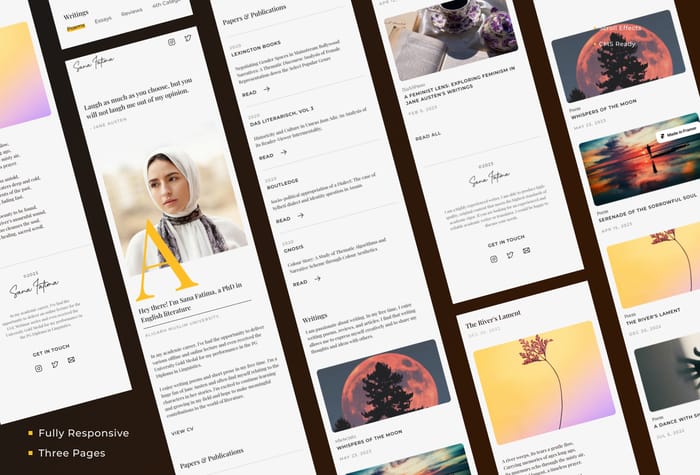 Adab — Personal Website Template - A minimal and clean personal website. Perfect for Academicians, Writers, Journalists, Influencers or anyone who wants to create a professional and polished online presence.
