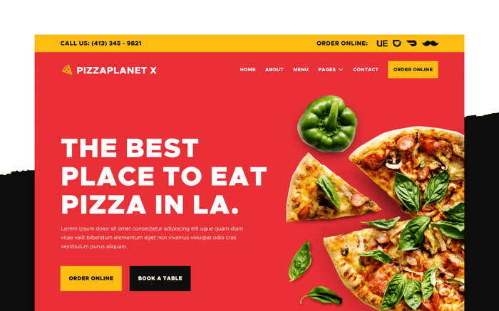 Pizzaplanet X - Restaurant Website Template - Pizzaplanet X is our pizza restaurant Webflow Template created for italian and fast-food restaurants looking to have a fresh, unique and world-class design. If you want to boost your restaurant brand, this is the template you are looking for!
