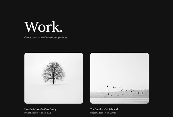Hanna — Personal Portfolio Template - Hanna is a personal portfolio website designed for solo creators. It features clean, beautiful, and bold typography to effectively communicate your message. It is available in both dark and light mode, so your projects and articles can stand out.