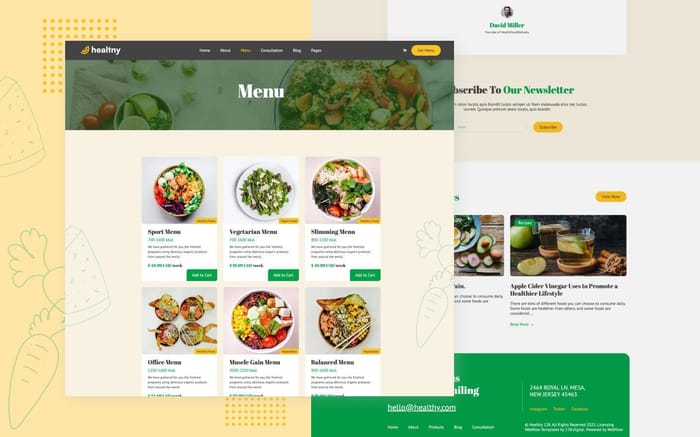 Healtny 128 - Food Website Template - Healthy 128 is a Professional Webflow Template for organic food, organic food store, food, shop, organic food shop, organic food products, food products, natural products, organic food restaurant, food restaurant, healthy food.
