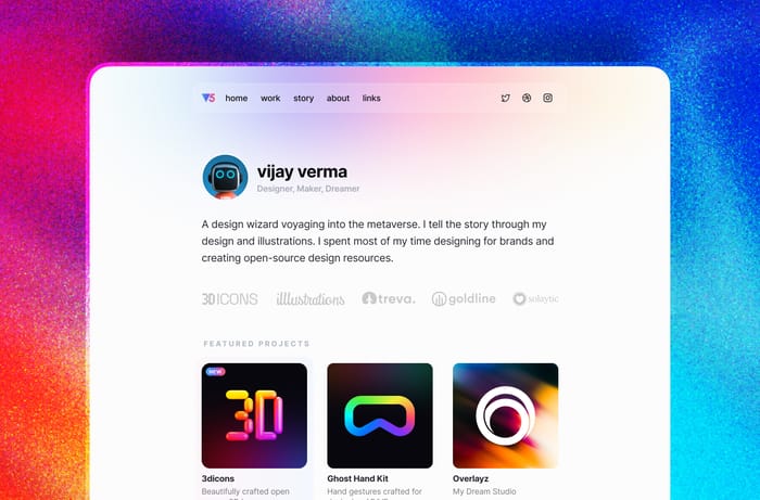 V5 — Elegant Portfolio Website Template - V5 is a minimal and clean framer template with a cleverly created CMS that gives you complete control over your work and article/blog posts. It's the perfect solution for designers and developers looking to create a clean and elegant portfolio website in no time. Best of all, it's completely free! So, Elevate your portfolio game with V5
