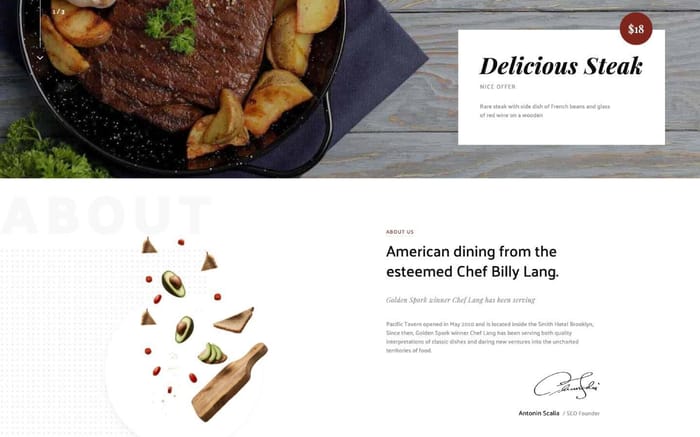 Fine Dining 128 - Restaurant Website Template - Fine Dining 128 is a Webflow Template for restaurant, food, cafe, bakery, modern, bar, menu, pizza, reservation, organic, blog, chef, e-commerce, cooking, delivery, burger, coffee websites