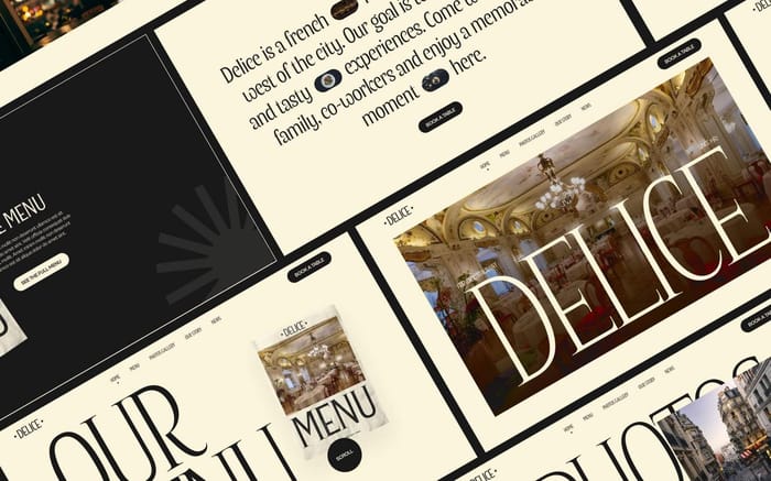 Delice - Restaurant Website Template - Delice is an elegant &amp; clean template perfect for Restaurants &amp; Bars. It comes with pixel-perfect layouts, nice interactions, and full CMS customization. Delice is made for restaurants or bars who wants to present their place in an elegant way.