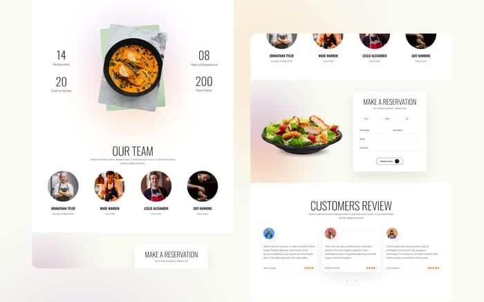 Foody - Restaurant Website Template - Foody is modern &amp; unique one page webflow template to get your newest restaurant, bar, cafe, coffee bar or shop website up and running in no time and fully responsive so that it will works on all devices.