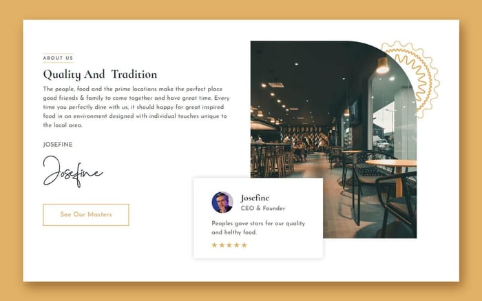 TasteEat - Restaurant Website Template - TasteEat is a creative restaurant template with an artistic design that incorporates perfect layouts. It is packed with everything you need to create a restaurant website that is fully focused on the Restaurant to attract more guests.
