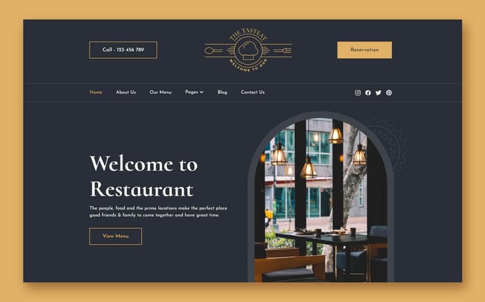 TasteEat - Restaurant Website Template - TasteEat is a creative restaurant template with an artistic design that incorporates perfect layouts. It is packed with everything you need to create a restaurant website that is fully focused on the Restaurant to attract more guests.