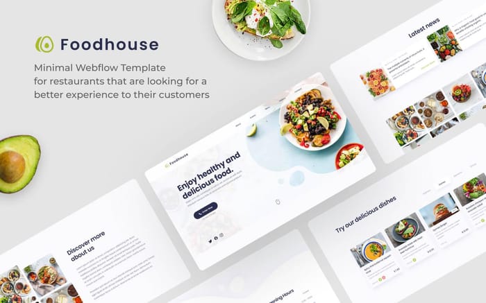 Foodhouse - Restaurant Website Template - ​Foodhouse is a detailed and carefully crafted Webflow CMS template for restaurants, cafes, and bars. This easy-to-customize yet powerful structure allows you to stand out while also having an optional great blog page to tell your engaging stories and news. Foodhouse is production-ready and fully responsive so that it will fit great on all devices.