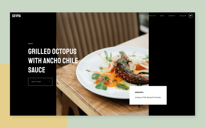 Gevma - Restaurant Website Template - Unique Template that will help you create a clean and responsive Ecommerce store in minutes. Perfect for Restaurants, Prepared Meals, Organic Vegetables &amp; Food related products.