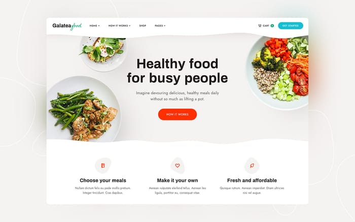 Galatea - Food Website Template - Galatea Webflow Ecommerce template is highly suitable for creating websites for food delivery, cafes, eco friendly products and restaurants.