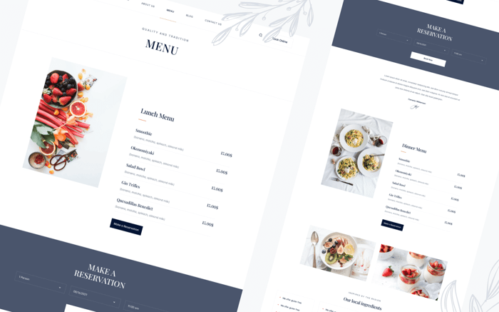 Hampton - Restaurant Website Template - Meet Hampton, an elegant restaurant template packed with all the pages and components needed to build a truely beautiful and modern website. Perfect for every modern resturant, cafe and patisserie.
