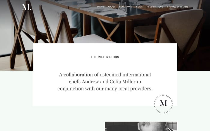 Miller - Restaurant Website Template - Miller is an elegantly crafted Webflow CMS template for restaurants, bars or any food-related business. Showcase photography, menus and take reservations in style with Miller's suite of expertly designed pages.