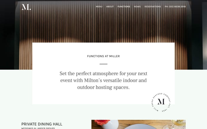 Miller - Restaurant Website Template - Miller is an elegantly crafted Webflow CMS template for restaurants, bars or any food-related business. Showcase photography, menus and take reservations in style with Miller's suite of expertly designed pages.