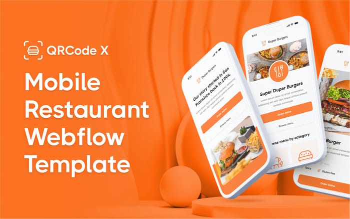 QR Code X - Restaurant Website Template - Looking to create an online menu for your restaurant? Presenting QR Code X, our top notch online restaurant menu Webflow Template designed for the modern age of COVID-19. Offer your customers a great ordering experience with our template.