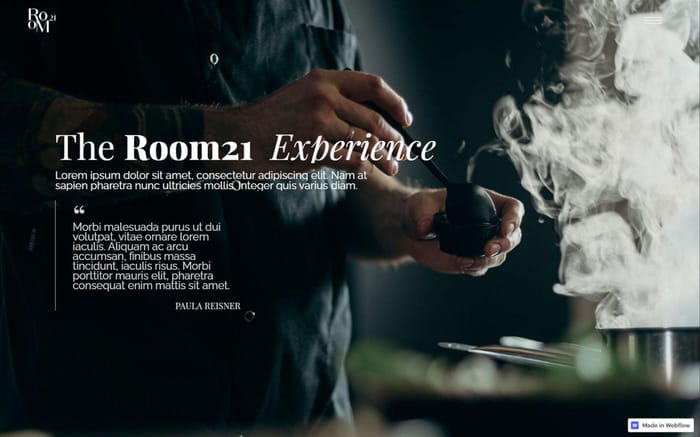 Room21 - Food Website Template - With its stunning and effective design, Room21 is best suited to welcome any food business website.