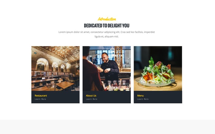 Restaurante - Restaurant Website Template - This beautiful yet simple and very practical template is ideal for Restaurants, Cafes and Bars. Featuring a One Page design style, it'll allow your clients to know everything about your business in only one page, without the distracting need of jumping to another page in the site. Restaurante Template is the perfect fit for your business!