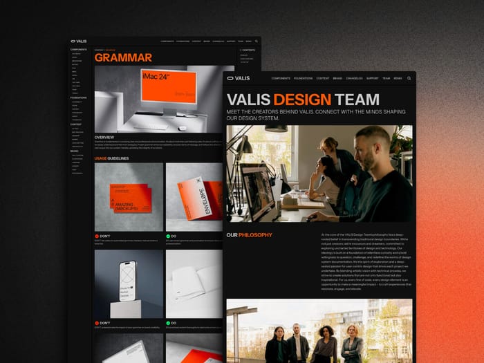 VALIS — Documentation Website - Dive into the world of VALIS, the groundbreaking Framer template revolutionizing design system documentation. VALIS presents a unified design system view, ensuring everyone grasps each component's purpose and potential.