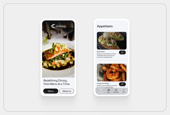 Catalog — Digital Menu Template - Discover the Ultimate Digital Menu Solution tailored for Restaurants: Catalog. Showcase your offerings in a way that's both elegant and intuitive. Easy Customization for Seamless Integration. Get Started Today!